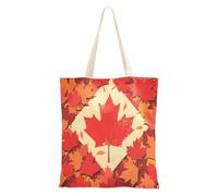 aidingzhi Borsa tote in tela con foglie d'acero in stile cartone animato, misura media, robusta, con tasche, per la spesa e il mercato degli agricoltori, 40,6 x 38,1 cm, essenziale per la scuola