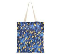 aidingzhi Borsa tote in tela con stampa leopardata blu Godlen robusta con tasche per la spesa e il mercato degli agricoltori 40,6 x 38,1 cm essenziale per la scuola