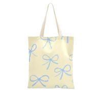 aidingzhi Borsa tote in tela robusta con paillettes finte e fiocco giallo, misura media, per lavoro, progetti fai da te, shopping, 40,6 x 38,1 cm, essenziale per la scuola