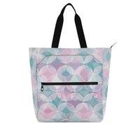 aidingzhi Borsa tote per bambini e adulti, motivo geometrico, impermeabile, con cerniera, per università, shopping, spiaggia, arcobaleno