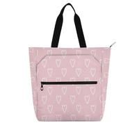 aidingzhi Borsa tote per bambini, studenti e adulti, a forma di cuori astratti disegnati linee audaci pesca impermeabile borsa per attività per bambini borsa artistica con cerniera per scuola