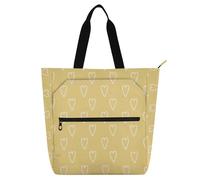 aidingzhi Borsa tote per libri per bambini per ragazzi ragazze adulti, a forma di cuori astratti disegnati linee audaci gialle grande borsa resistente per insegnanti, borsa da biblioteca per scuola