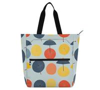 aidingzhi Borsa tote per libri per bambini, ragazzi e ragazze, ombrello circolare geometrico grande borsa per la spesa riutilizzabile con cerniera per scuola, shopping, spiaggia, arcobaleno