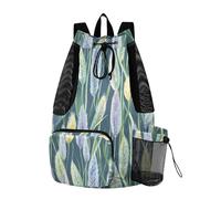 aidingzhi Borsa verde del campo di estate degli zaini del cordone dei fiori con separazione bagnata ed asciutta delle tasche
