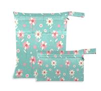 aidingzhi Borse da bagno con cerniera, confezione da 2 elementi essenziali da viaggio per bambini, con manici per viaggi, asilo nido (fiori)
