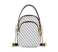 aidingzhi Borse da viaggio a tracolla alla moda a righe grigie per le donne con tasche multiple borse da donna essenziali per le donne