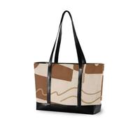 aidingzhi Borse di totalizzatore impermeabili di Brown del quadrato di arte astratta per il computer portatile delle donne con il totalizzatore di viaggio