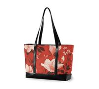 aidingzhi Borse impermeabili semplici rosse dei fiori per le donne con la borsa di totalizzatore del lavoro della chiusura lampo per il viaggio