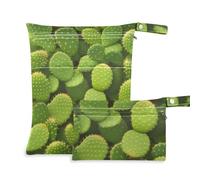 aidingzhi Borse lavabili per bambino, confezione da 2 pezzi essenziali da viaggio per volare con manici per spiaggia, yoga (verde cactus)