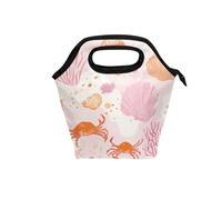 aidingzhi borse per il pranzo bianche con manico curvo scatole per il pranzo per le donne Borsa termica da spiaggia riutilizzabile per Beach College Beach Sea Animals Pesca Carino