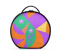 aidingzhi Borse per il trucco colorate con fiori viola con forme geometriche accessori da viaggio borse cosmetiche leggere per le donne con divisori regolabili 11 IN