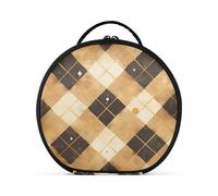 aidingzhi Brown Buffalo Plaid Check Background Cosmetici Borsa Verticale Free-Standing Impermeabile Borsa Cosmetica Per Le Donne Con Divisori Regolabili 28 Pollici