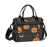 aidingzhi Buffalo for Trick Or Treat Orange Lunch Tote Borsa portatile per il pranzo con tracolla Teen Gym M