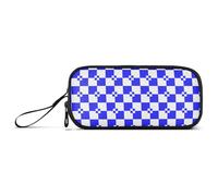 aidingzhi Buffalo Plaid Bianco Blu Nylon Portapenne Astuccio Grande Capacità Grande Cerniera Astuccio Cancelleria Borsa per la Scuola Bambini, Plaid Buffalo Bianco Blu, 1 size, Articoli di