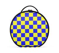 aidingzhi Buffalo Plaid Check Blu Giallo Trucco Borse Accessori Da Viaggio Impermeabile Make Up Borse Per Le Donne Con Divisori Regolabili 28 Pollici