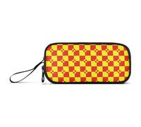 aidingzhi Buffalo Plaid Rosso Giallo Nylon Scuola Matita Sacchetto di Alta Capacità Mesh Pen Pencil Case Cancelleria Borsa per High School Preppy