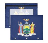 aidingzhi Buste trasparenti con finestra a 3 fori per lettere di carta A4, confezione da 2 articoli artistici per insegnanti, bandiera New York, New Yorker, blu