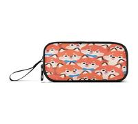 aidingzhi Carino Cartoon Fox Arancione Nylon Ragazzi Matita Bag Grande Capacità Matita Caso di Stoccaggio Sacchetto di Cancelleria per Insegnante