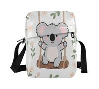 aidingzhi Carino Cartoon Grigio Swing Koala piccola borsa messenger per gli uomini borse a tracolla da donna borse a tracolla tracolla regolabile per lavoro casual