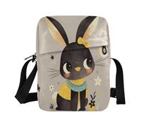 aidingzhi Carino Dolce Cartone Animato Nero Coniglio degli uomini Messenger Bag Borsa A Tracolla Delle Donne Cinghia Regolabile per Shopping business
