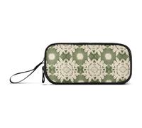 aidingzhi Carnation Lace Olive Green e Sand Nylon Forniture scolastiche Astuccio Grande Capacità Grande Astuccio con Cerniera Cancelleria per Studenti di Scuola Superiore