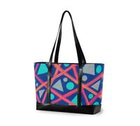 aidingzhi Cartella da donna di classe astratta irregolare rossa e blu con cerniera 14 pollici tote bag per infermiera lavoro con