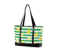 aidingzhi Cartella professionale da donna verde a righe bianche con limone frutta con cerniera borsa professionale per mamma con pannolino