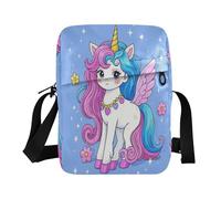 aidingzhi Cartone animato Carino Bianco Arcobaleno unicorni messenger bag per le donne Borsa Crossover Tracolla Donna Casual Borse Tracolla Regolabile per sport all'aria aperta Casual