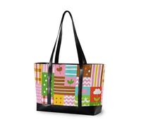 aidingzhi Cartone animato carino colorato plaid grande capacità borse ufficio per le donne con cerniera laptop tote bag per lavoro per gli uomini con pannolino