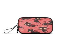aidingzhi Cartone animato Evil Cute Cats Nylon Matita Borse Grande Capacità College Astuccio Cancelleria Borsa per Insegnante di Scuola Superiore