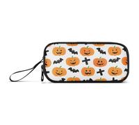 aidingzhi Cartone animato Halloween Jack-o'-lanterns Croci e pipistrelli Nylon Scuola Matita Sacchetto di Alta Capacità Penna Astuccio Cancelleria per gli Uomini del college