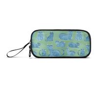 aidingzhi Cartone animato Russo Bluecats Verde Nylon Scuola Fornitura Matita Sacchetto di Grande Capacità Astuccio Per La Scuola Cancelleria Bag per Ufficio, Cartone animato Russo Bluecats Verde, 1