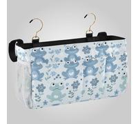 aidingzhi Cestino laterale per letto a castello natalizio con due borse a rete da appendere, tasca per letti a castello e ospedali, dormitori, sponde del letto, colori tenui, rana azzurra