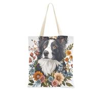 aidingzhi Chand - Borsa per la spesa in tela con disegno di cane disegnato, grande capacità, per lavoro, progetti fai da te, shopping, 40,6 x 38,1 cm, essenziale per la scuola
