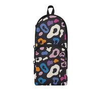 aidingzhi Cheetah - Astuccio in nylon colorato con 3 scomparti, per ragazzi e matite, multifunzione, con cerniera, organizer per cancelleria per forniture scolastiche