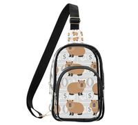 aidingzhi Chiaro Mahjong Piastrelle piccole borse per le donne, borse multiuso impermeabili in PVC per le donne borsa trasparente, Capy Dollar Semplice, Medium