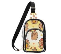 aidingzhi Chiaro Mahjong Piastrelle piccole borse per le donne, borse multiuso impermeabili in PVC per le donne borsa trasparente, Cartone animato Cap, Medium