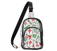 aidingzhi Chiaro Mahjong Piastrelle piccole borse per le donne, borse multiuso impermeabili in PVC per le donne borsa trasparente