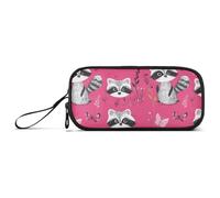 aidingzhi Chic Raccoon Hot Peach Nylon Big Pencil Bag Grande Capacità Matita Caso di Stoccaggio Cancelleria per Uomo Elementare