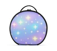 aidingzhi Childish Neon Star Gradient Toiletry Bag con scomparti e maniglia, grande capacità, borsa cosmetica da viaggio con divisori regolabili 27,9 cm
