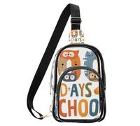 aidingzhi Clear Japanese Samurai Maple Leaf marrone cuoio fanny pack, sacchetto impermeabile di modo del PVC per le donne borsa trasparente, 100 giorni di animali scolastici, Medium