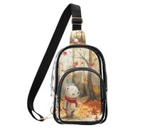 aidingzhi Clear Japanese Samurai Maple Leaf marrone cuoio fanny pack, sacchetto impermeabile di modo del PVC per le donne borsa trasparente, Foreste d'acero autunnale, Medium
