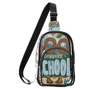 aidingzhi Clear Japanese Samurai Maple Leaf marrone cuoio fanny pack, sacchetto impermeabile di modo del PVC per le donne borsa trasparente, 100 giorni di foreste scolastiche, Medium