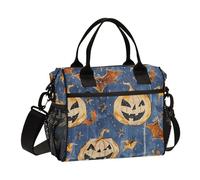 aidingzhi Clear Lines Bats Zucche Vintage Mens Lunch Bag con Cerniera Lunch Box Borse con Tracolla Adulti Outdoor S