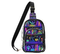 aidingzhi Clear Magic Library Borse variopinte per le donne crossbody, borsa impermeabile del petto di modo del PVC per la borsa trasparente