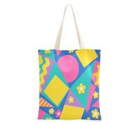 aidingzhi Colorato forme geometriche fiori gialli media tela tote grande capacità borse della spesa di tela di Natale pensione shopping spiaggia lavoro 40,6 x 38,1 cm scuola essenziale
