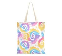 aidingzhi Colorato Tie Dye Media Canvas Tote Bag Grande Capacità Donna Canvas Tote Bag Grocery & Farmers Market 40,6 x 38,1 cm scuola essenziale