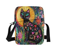 aidingzhi Colorful Cat Boho messenger borse borsa a tracolla uomo donna borsa tracolla tracolla regolabile per affari