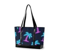 aidingzhi Colorful Neon Neon Beach Coconut Trees Grande Capacità borsa del computer portatile per le donne 14 con cerniera infermiera borse da lavoro per le signore con
