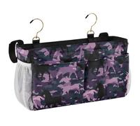 aidingzhi Comodino natalizio da appendere con due borse a rete, borsa portaoggetti da appendere al comodino per sponde del letto, stile gotico, unicorni, giada, mimetico, viola